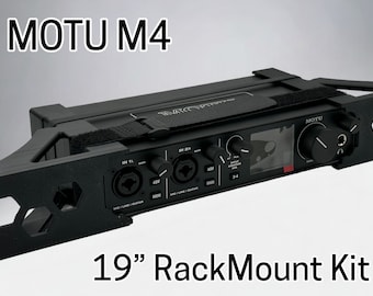 Motu M4 19inch Rack Mount Kit - Strong PETG Brackets, Elastic Bands, Strap - Studio Recording Accessories & Rack Mounting - Easy Assembly