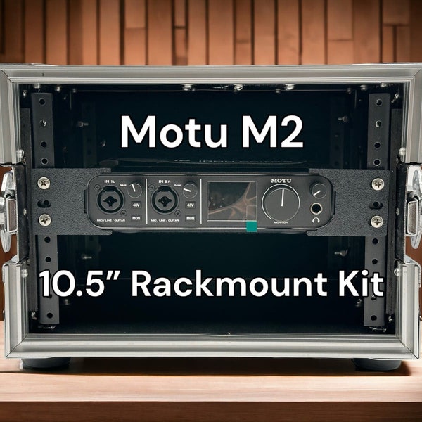 Motu M2 10.5 inch Rack Mount Kit, PETG Brackets, Elastic Bands, Strap - Studio Recording Accessories & Rack Mounting
