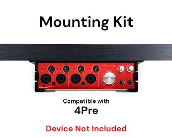 Desk Mount Kit for Focusrite Clarett / Clarett+ 4Pre - Under Desk Mount Brackets with Reversible Clips - Secure Mounting Accessories