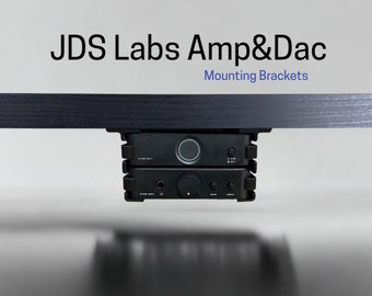 JDS LABS - Amp & Dac Combo - Desk Mounting Bracket | Reversible Retention Security Clips | Snug Fit | Screws included - Double Stack