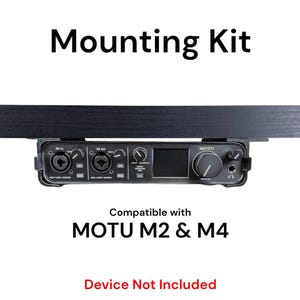 Desk Mount Kit for Motu M2 & M4 - Under Desk Mount Brackets with Reversible Clips - Secure Mounting Accessories