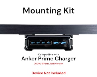 Desk Mount Kit for Anker Prime Charger 200w Version - Under Desk Mount Brackets with Reversible Clips - Secure Mounting Accessories