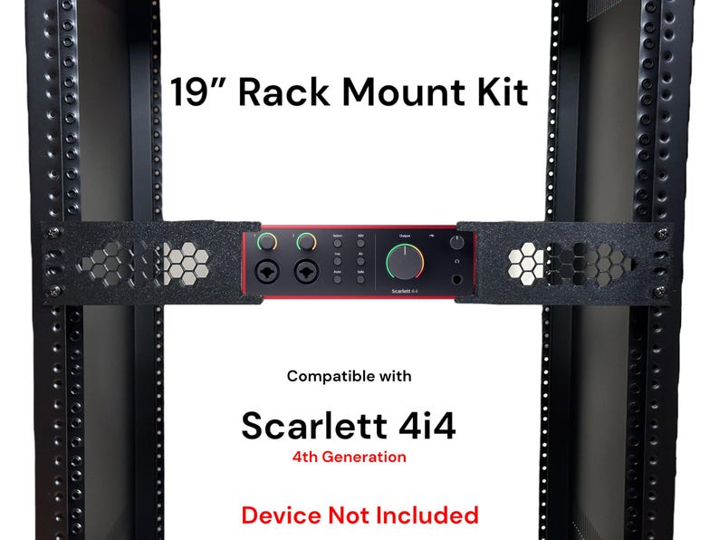 Focusrite Rack Mount Interface Rack Mount Kit for Focusrite Scarlett 4i4 4th Gen - 19” 1.5U PETG ...
