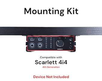 Desk Mount Kit for Focusrite Scarlett 4i4 (4th Gen)  - Under Desk Mount Brackets with Reversible Clips - Secure Mounting Accessories