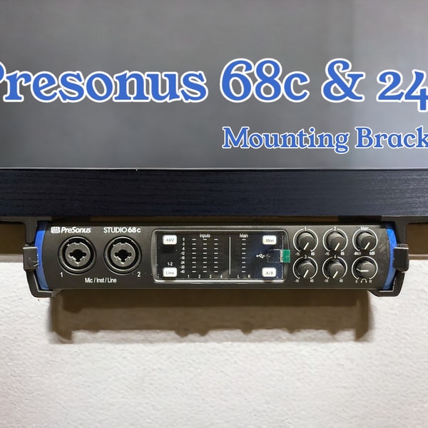 PreSonus Studio 68c / 24c - Desk Mounting Bracket | Retention Security Clips | Snug Fit | Screws included.