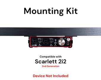 Desk Mount Kit for Focusrite Scarlett 2i2 (2nd Gen) - Under Desk Mount Brackets with Reversible Clips - Secure Mounting Accessories