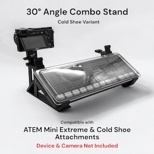 Combo Stand for ATEM Mini Extreme – 6 Cold Shoe Slots, Slip-On Design, Non-Slip Feet, DeckSaver Compatible, Easy Installation