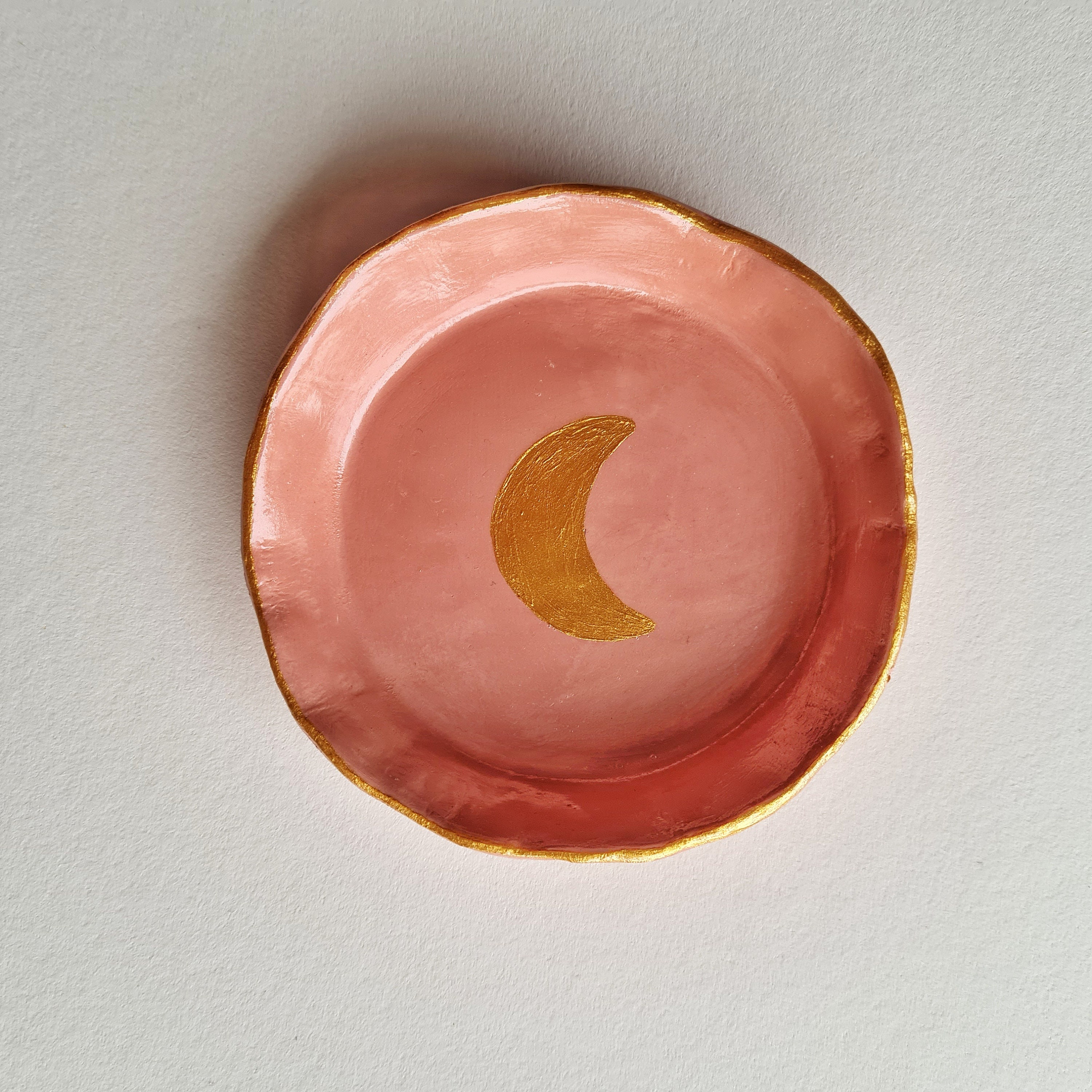 Grande Coupelle Pour Bijoux Terracotta Lune Dorée