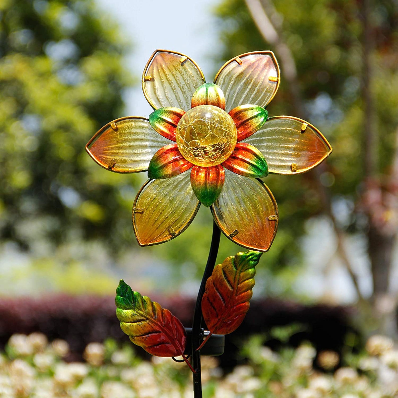 38 Inch Garden Solar Flower Light Solar Light Garden Solar Etsy