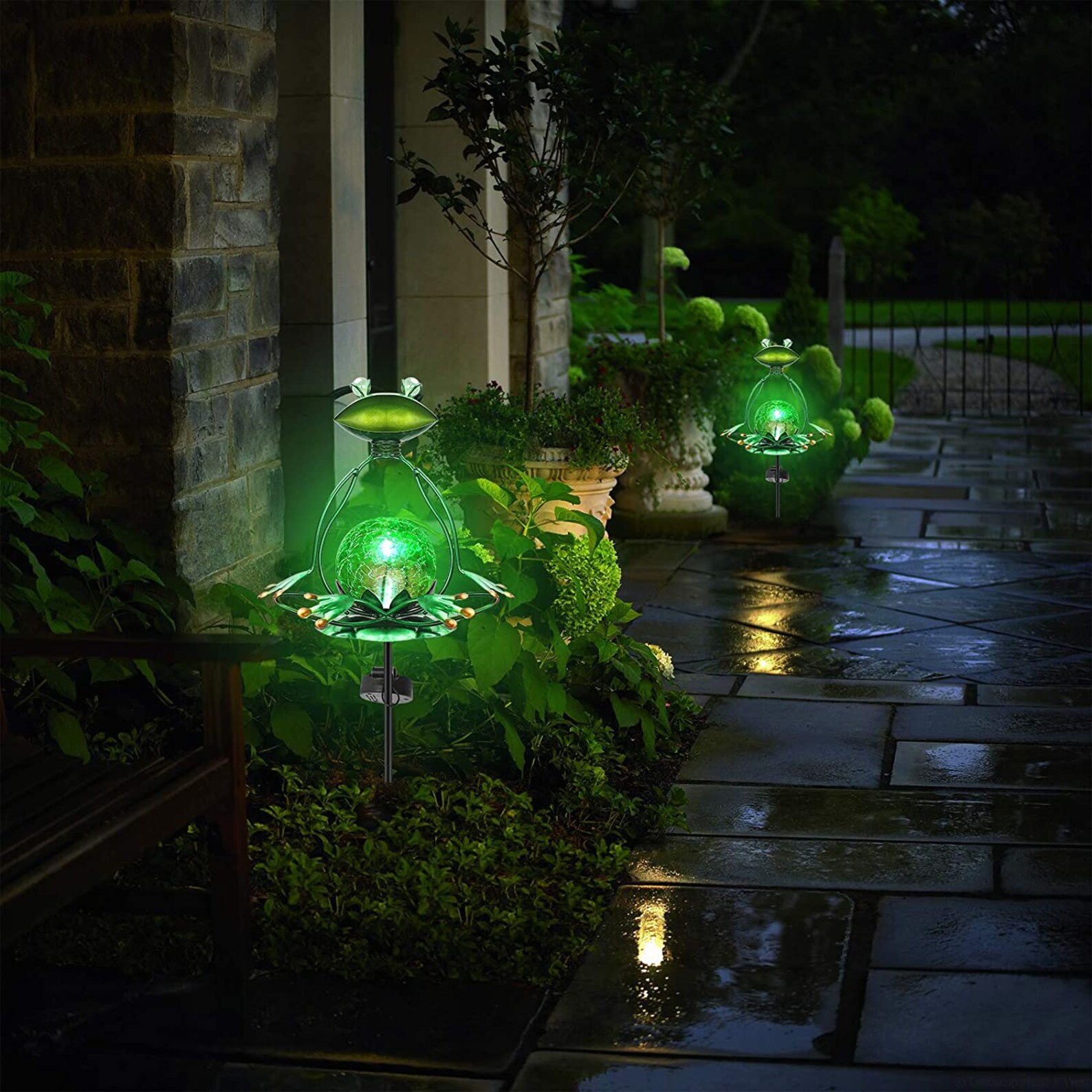 Frog Solar Garden Lights For Outdoor Solar Powered Garden Etsy