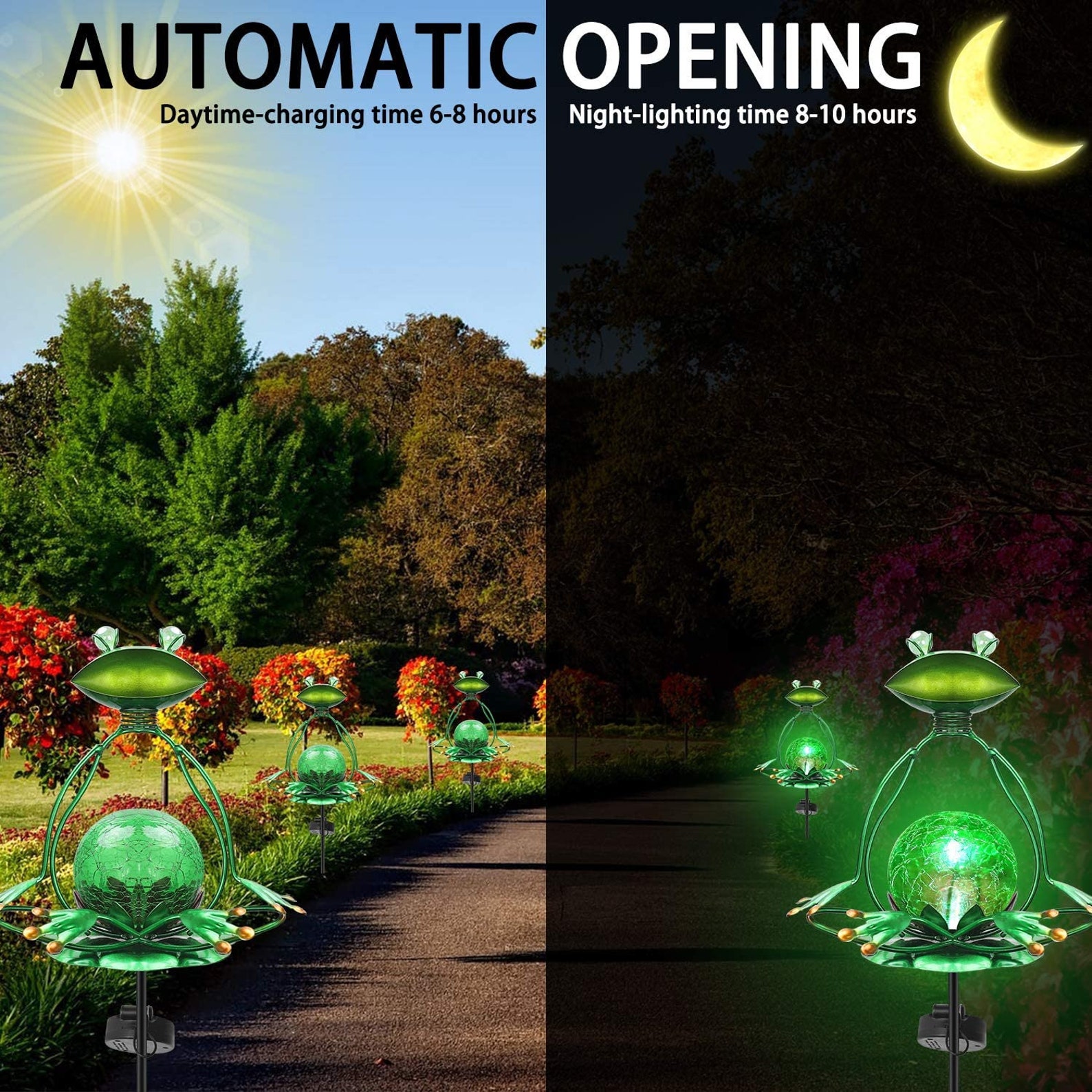 Frog Solar Garden Lights For Outdoor Solar Powered Garden Etsy