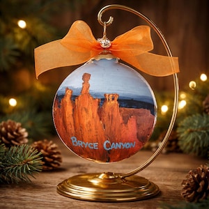 BRYCE CANYON National Park Ornament-  Souvenirs | Keepsake | Hand Painted Glass