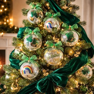 Handpainted St. Patrick's Day Ornament Set | Shamrock, Pot of Gold