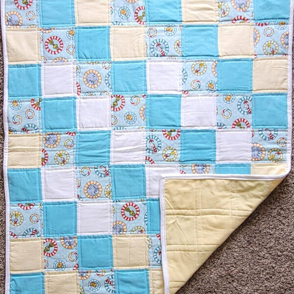 Dr. Seuss Flannel Baby or Toddler Quilt, Crib Blanket, Throw, Playmat, or Nursery Hanging BABY SHOWER