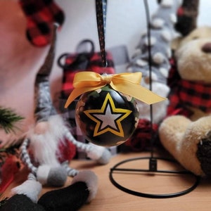 United States Army USA 3.5&quot; Glass hand painted ornament Camouflage Military Thank You / appreciation