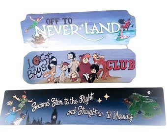 Peter Pan Nursey Signs  | Baby shower Gift | Baby Boy | Neverland | Lost Boys