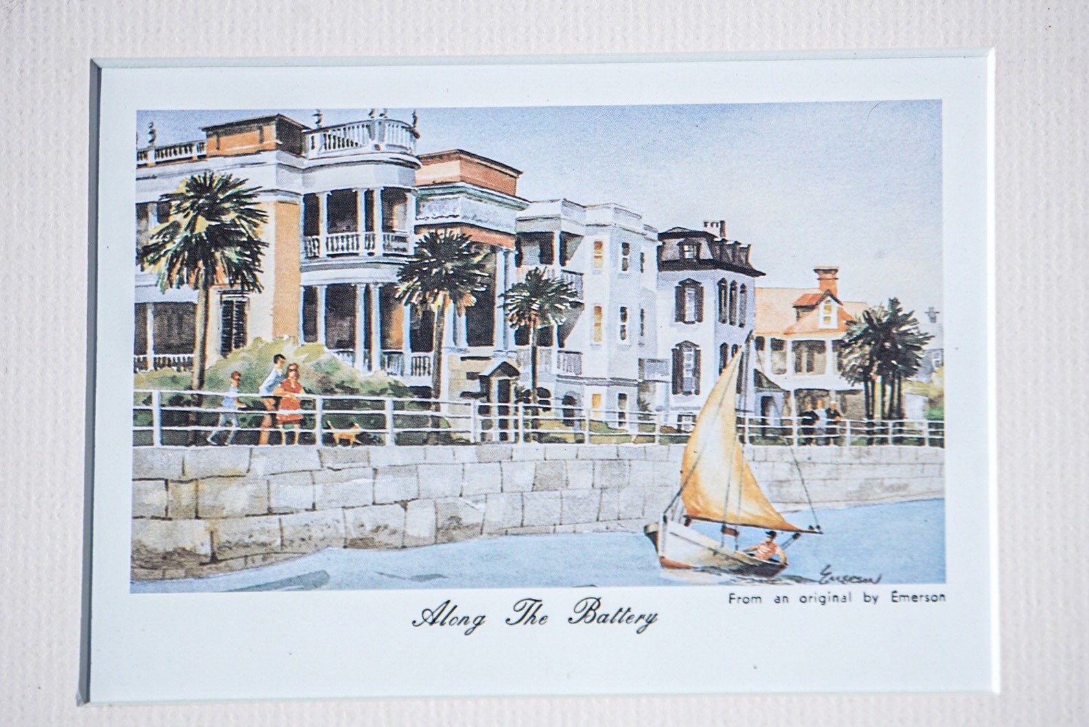 Vintage Charleston Print Along The Battery by Ed Emerson Etsy