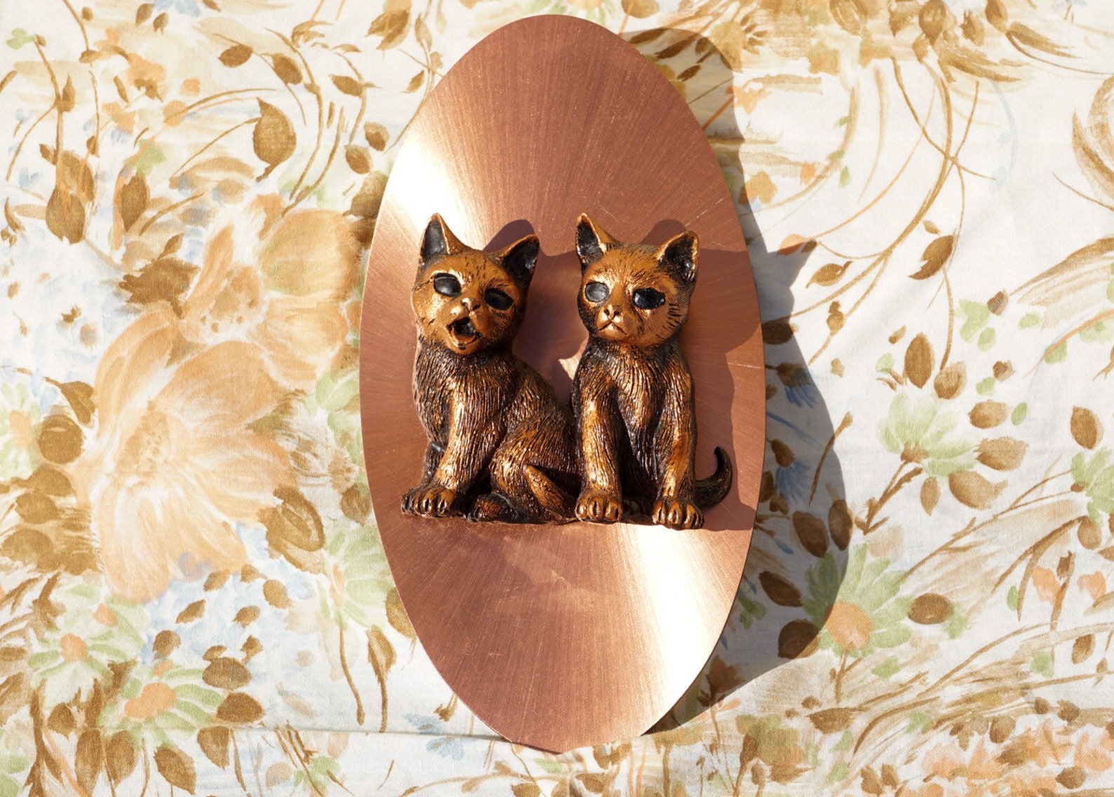 Vintage Cat Wall Art Bronze Cat Wall Decor Cute Kitten Gift Etsy