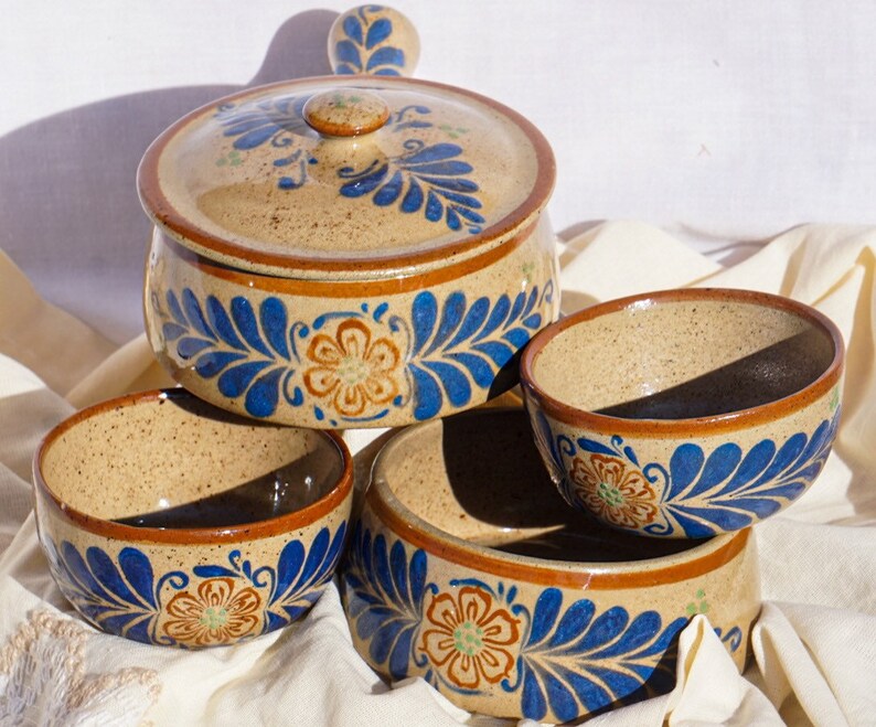 El Palomar Mexican Pottery Casserole Set Mexican Cookware Etsy