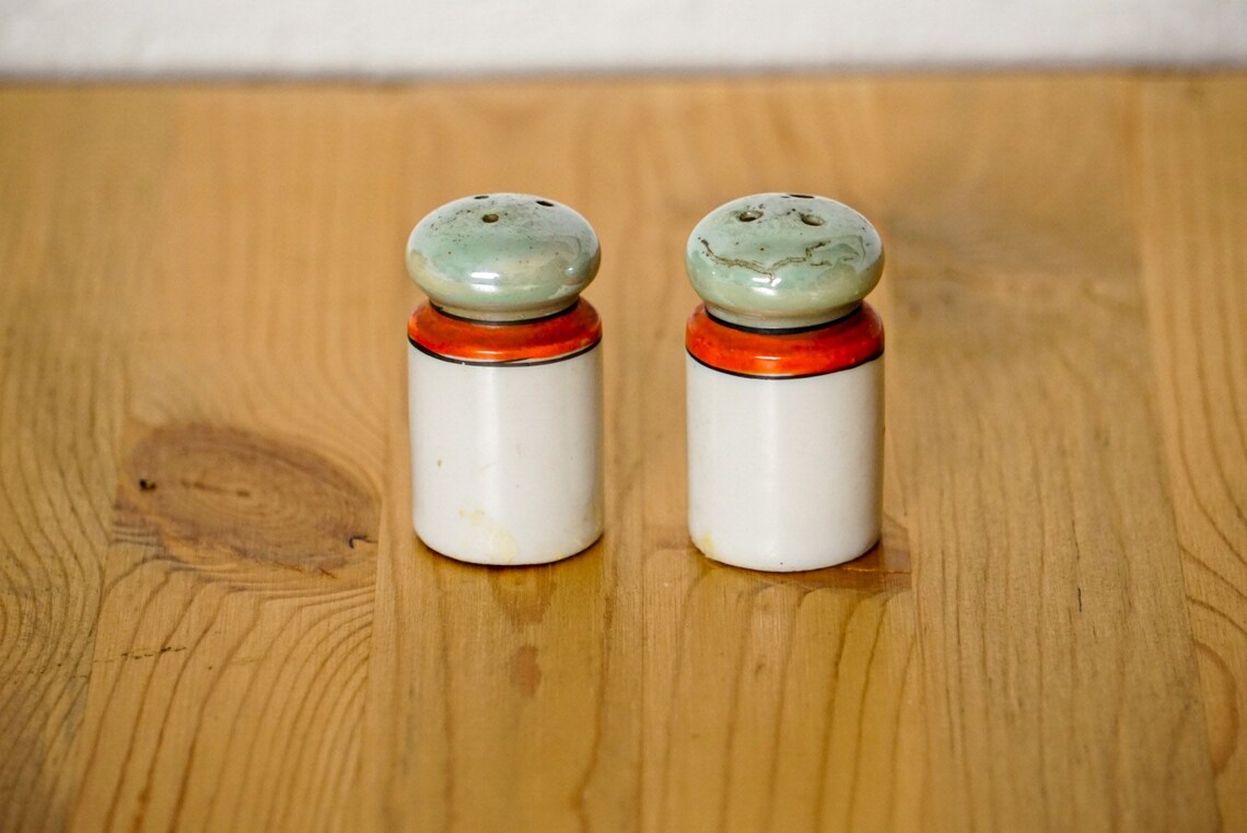 Mini Salt and Pepper Shakers Ceramic Shakers Retro Shakers Etsy