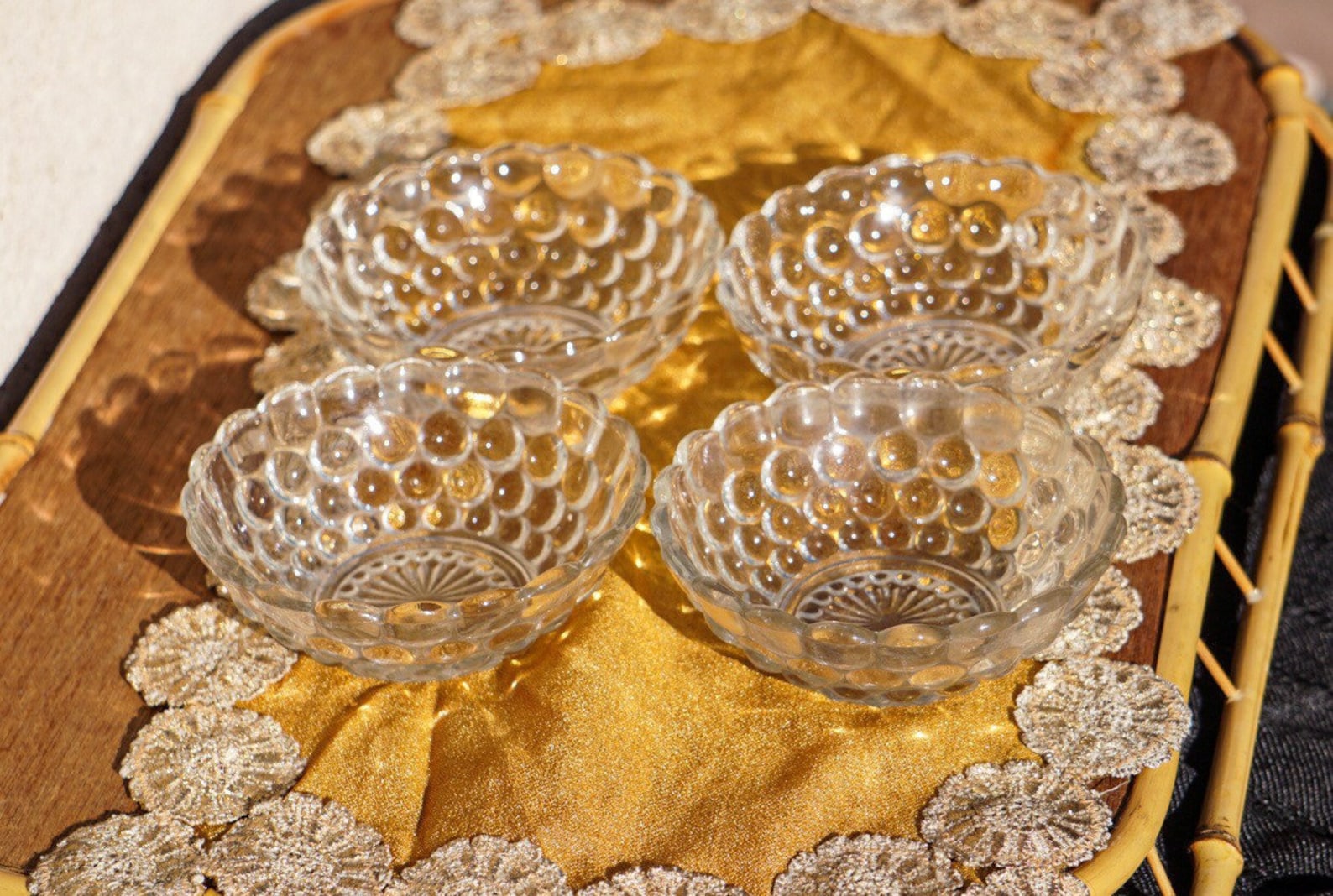 Clear Crystal Bowls Bubble Glass Bowls Small Crystal Bowl Etsy