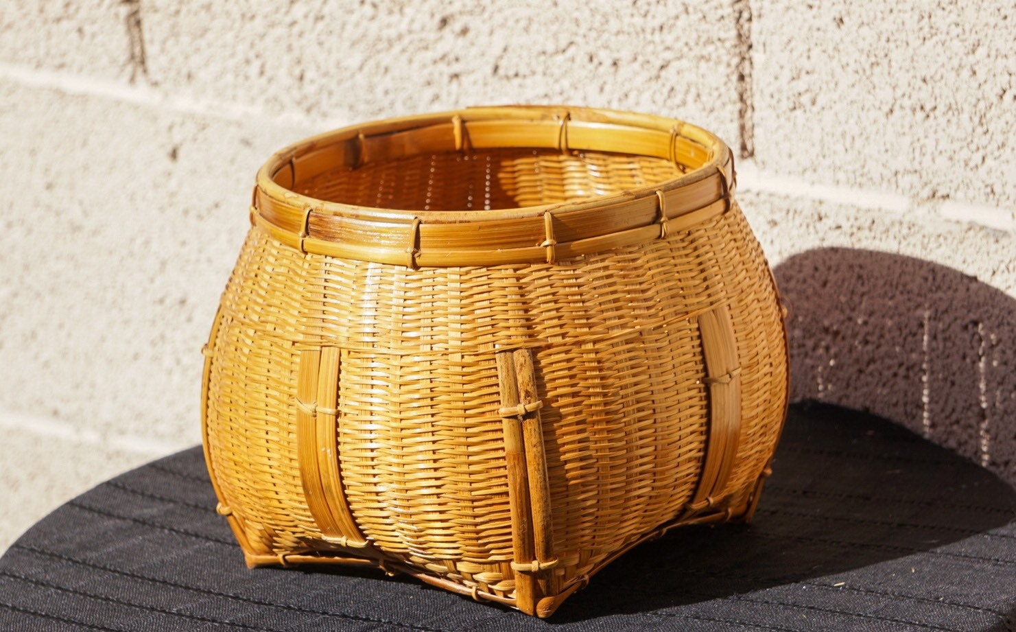 Rattan Basket. Cesta de bambú. Vintage. Cesta de mimbre. Cesta | Etsy