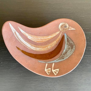 1960er Jahre Organische Keramik Amöbe-förmige Mid-Century Vogel-Teller / Schüssel / Catch-All