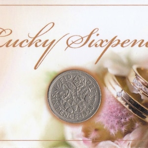 Lucky Old British Sixpence Coin Wedding Bride Groom Love Happiness Keep Sake Gift