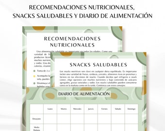 Pack de Salud: Recomendaciones Nutricionales, Snacks Equilibrados, Diario de Alimentación