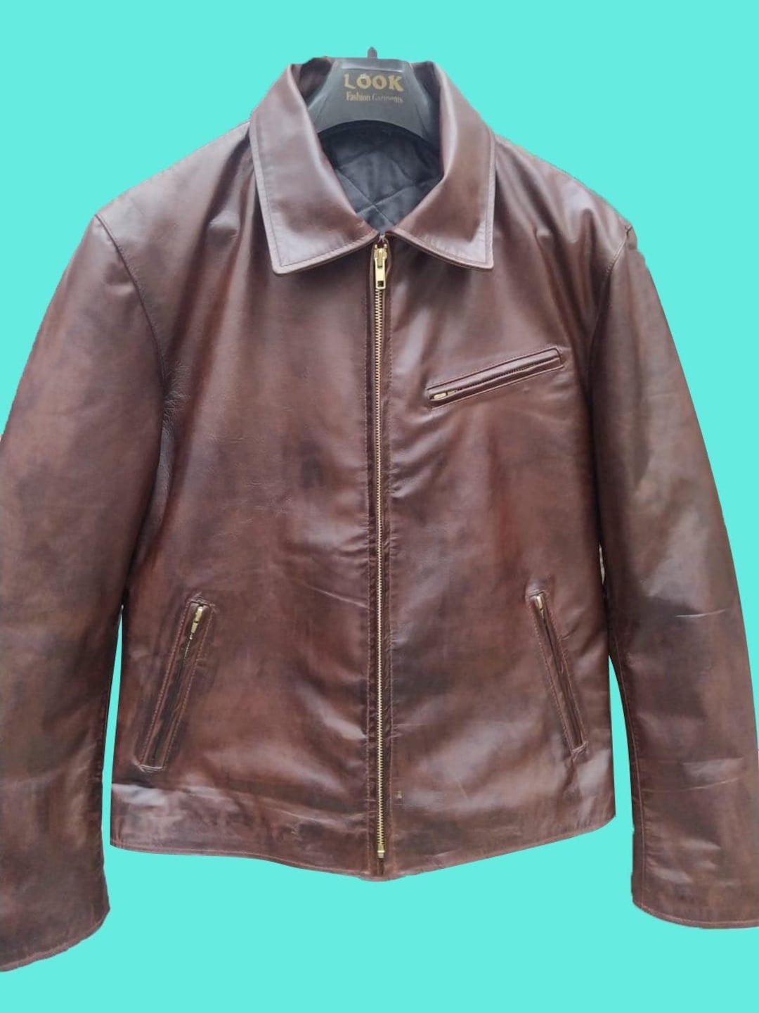 Brown Men's Leather Jackets Motorbike Jackets Real Leather Etsy