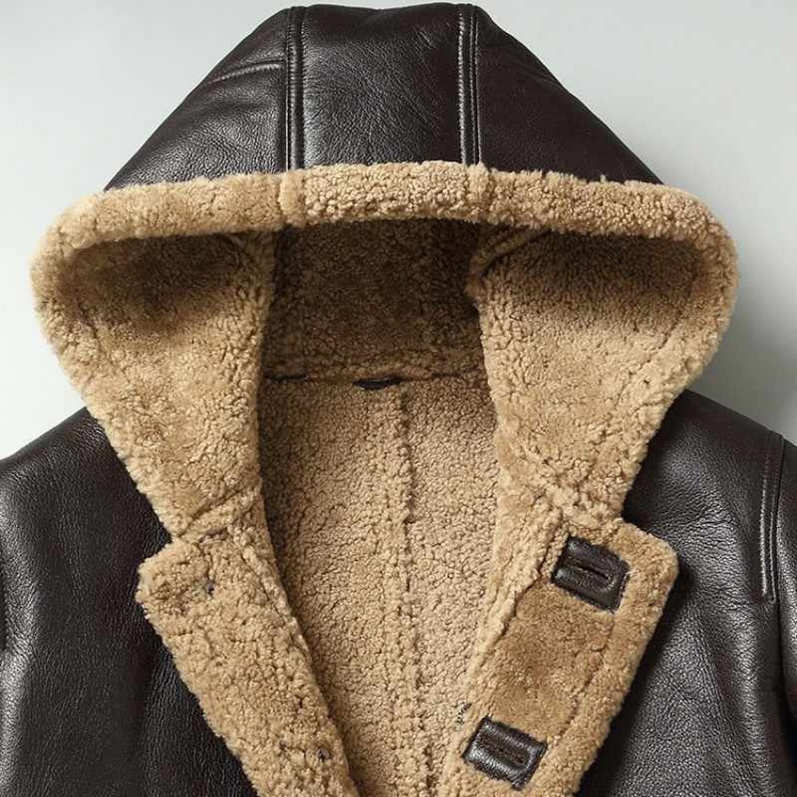 Men's Sheepskin Leather Coat Etsy