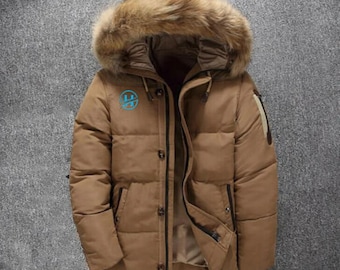 Mens Fur Collar Hooded detachable Duck Down Coat windproof jacket bubble jacket puffer jacket best gift for husband warm jacket