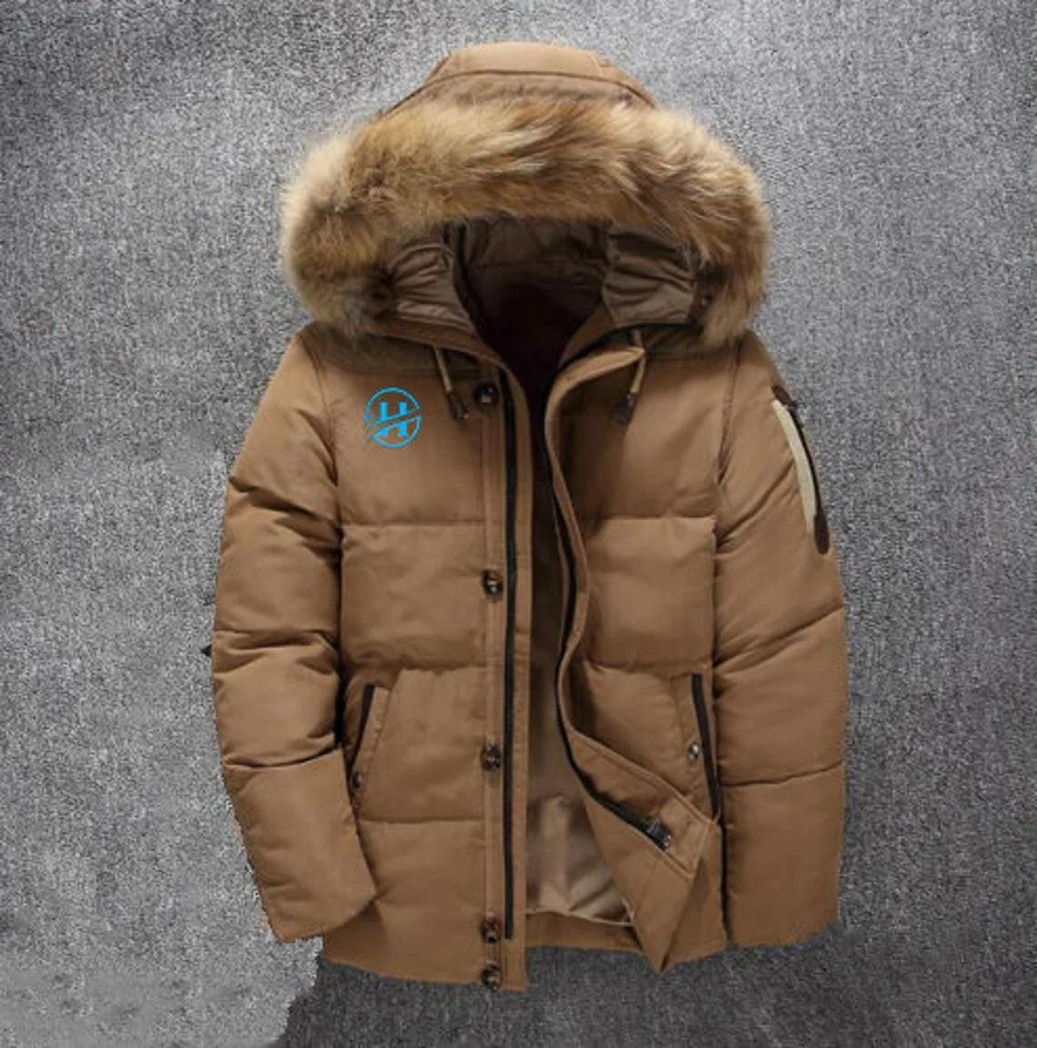 Marketplace Duck Feather Coat Mens Long Puffer Jacket Warm Puffer