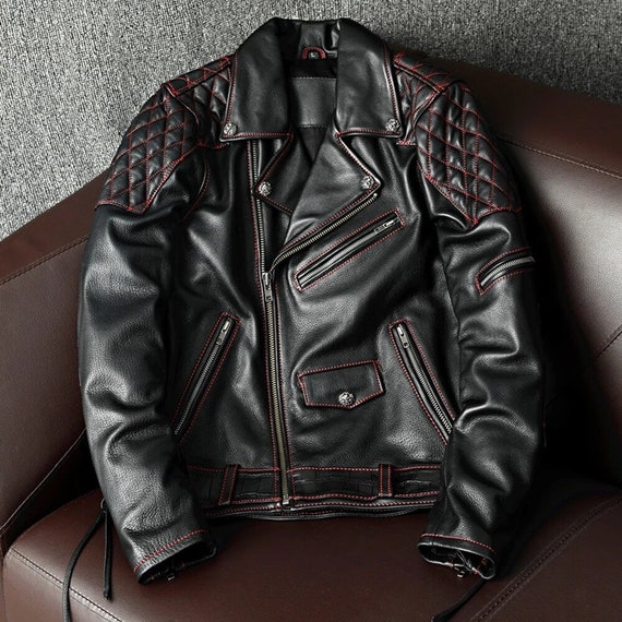 New look mens leather biker jacket 2025