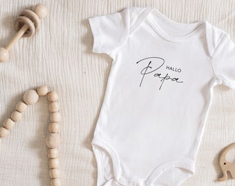 Babybody Baby Body Hallo Papa | Schwangerschaft Verkünden Papa Du wirst Papa Babygeschenk Geschenk zur Schwangerschaft