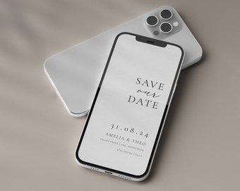 Save the Date Digital Wedding Invitation Digital Invitation NEW MODERN II