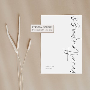 Mutterpasshülle | klassisch | personalisiert mit Namen & Geburtsdatum | deutscher Mutterpass | Geschenk Schwangerschaft | Schutzhülle