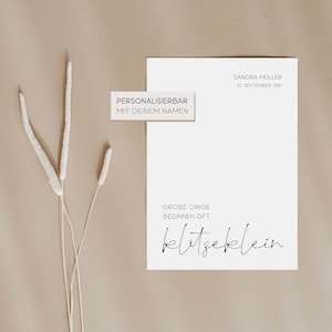 Mutterpasshülle | Große Dinge beginnen oft klitzeklein | personalisiert Namen & Geburtsdatum | deutscher Mutterpass | Geschenkidee