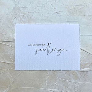 Karte | Wir bekommen Zwillinge | Schwangerschaft verkünden | Zwillingseltern | doppeltes Glück | Verkündung | Postkarte Zwillinge | Baby