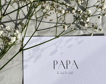 Karte | Papa du bist der Beste | Karte zum Vatertag | Vatertagsgeschenk | Geburtstagskarte Papa | schlichte Karte | Papa ist der Beste