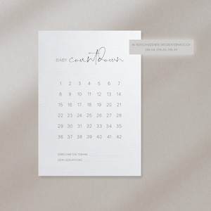 Baby Countdown klassisch | A4 A5 A6