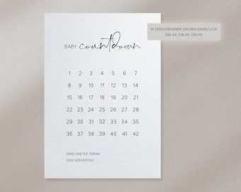 Baby Countdown klassisch | A4 A5 A6