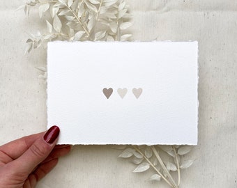 Karte | Herzen beige | Valentinstag | Liebe | Grußkarte Postkarte | Jahrestag | Geburtstag | Hochzeit | Verlobung | beste Freundin