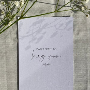 Karte | can't wait to hug you again | Grußkarte jemanden Vermissen | Umarmung | Corona Karte | beste Freundin | bester Freund | Vermissung