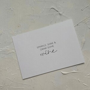 Weihnachtskarte Sparkle, Shine & Drink some Wine | Karte Weihnachten modern | Postkarte Weihnachten Spruch | Weihnachtskarten Set