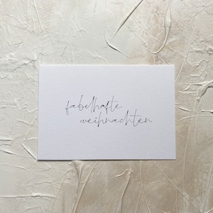 Karte | fabelhafte Weihnachten | Weihnachtsgrüße | Weihnachtspost | Postkarte | frohe Weihnachten | Weihnachtskarte schlicht edel hochwertig