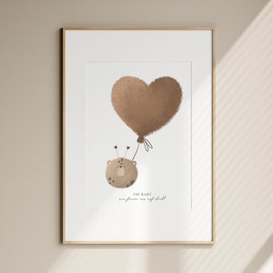 Gästebuch Poster Babyparty Babyshower Deko Spiele BEAR & HEART