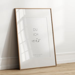 Hochzeitsgeschenk Personalisiert mit Namen & Datum D Ich Wir Poster Hochzeit Jahrestag Valentinstag Verlobung Wandbild Hochzeitsgeschenk