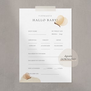 Tarjetas de consejos para baby shower Descarga digital ? Juego de adivinanzas MARIPOSAS