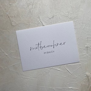 Karte Mitbewohner im Bauch | Schwangerschaft verkünden | Wir sind schwanger | Postkarte